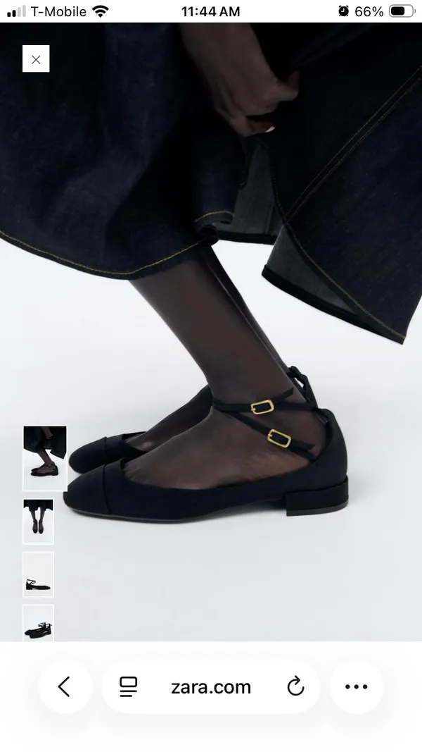Zara Tied Fabric Ballet Flats - Image 10