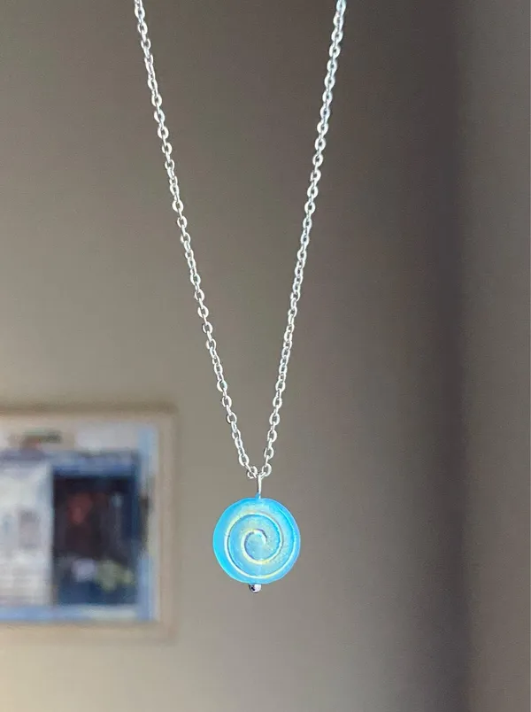 Handmade spiral swirl uzumaki funky boho fairy style simple necklace🌀 - Image 2