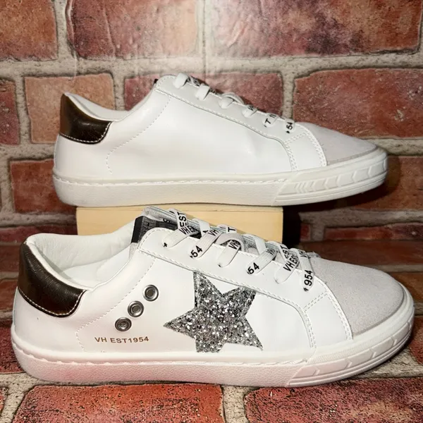 Pre-Owned Vintage Havana Grande Sneaker White Silver Star Size 6 Women Trendy - Image 4