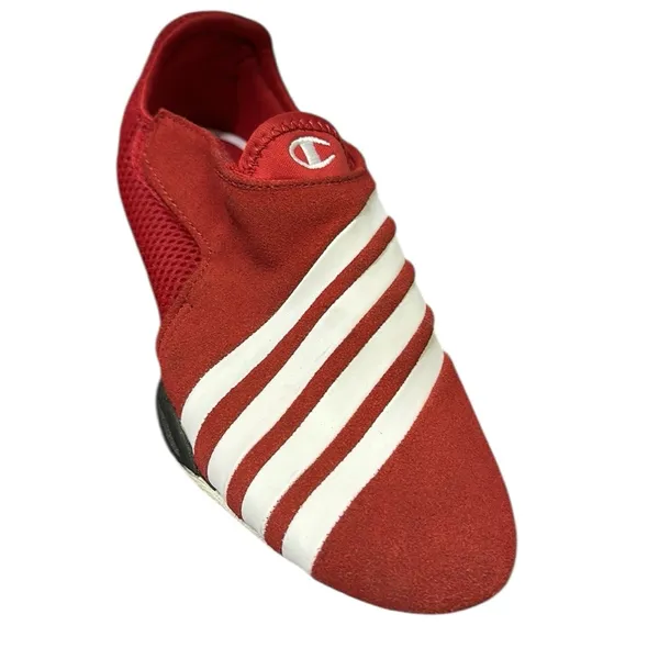 Champion Red and White Breeze Striped Suede Leather Shoes Womens 5.5 - Image 3