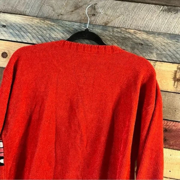 Coldwater Creek Red Christmas Tree Car‎ Sweater Size Small - Image 7