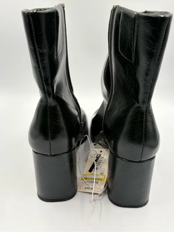 Memory Foam Women’s Black Mid Calf Block Heel Ankle Boots Size 9 NWT - Image 5