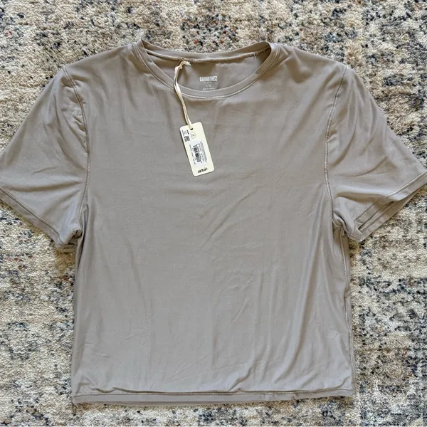 aerie Short Sleeve Tee in Light Taupe - Image 2