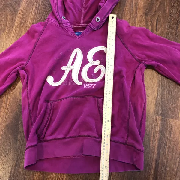 Vintage American Eagle Outfitters Logo Pullover Hoodie Sweatshirt - large - Image 8