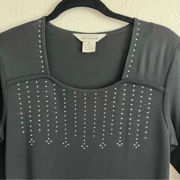 Exclusively Misook Black Rhinestone‎ Maxi Dress - Image 3