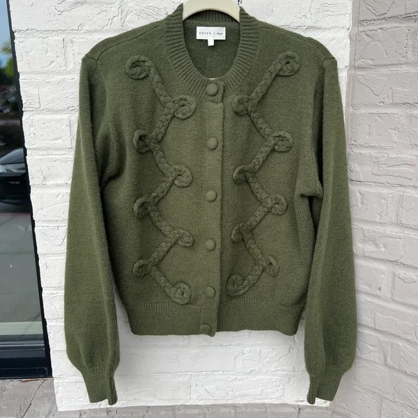 Entro Looped Trim Knit Cardigan - Image 5