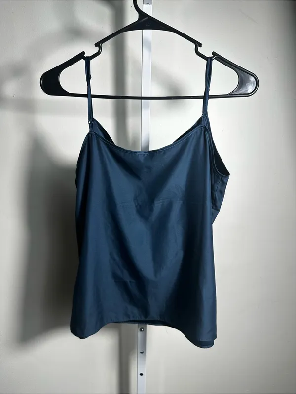071. Boden Navy Satin Camisole Tank Top Size 10 Adjustable Straps - Image 5
