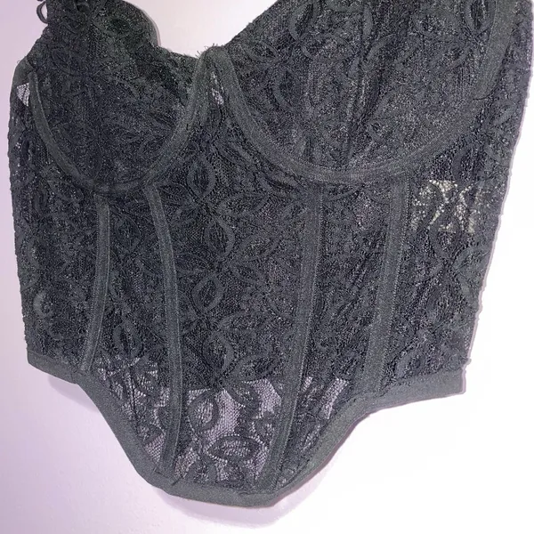 Quiet Storm Corset Top Women Size M Black Lace Y2K Romantic WhimsiGoth - Image 3