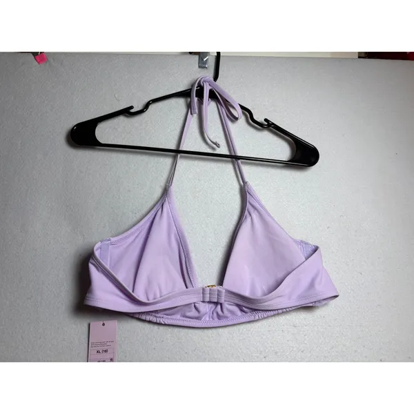 Wild Fable Lilac Purple Halter Bikini Top XL 16 Longline V-Neck Swimwear NWT - Image 4