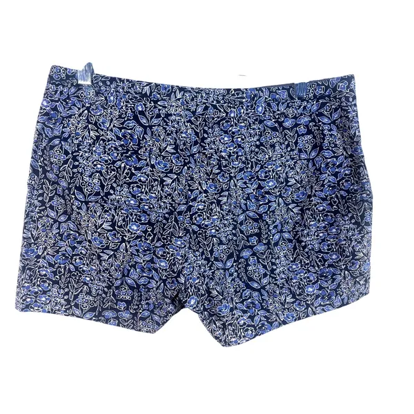 Banana Republic Shorts Womens 6 Blue Excellent Floral Hampton Fit Stretch Cotton - Image 2