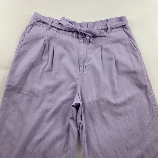 Old Navy Dusky Lavender Linen Blend Belted Wide Leg Cropped Pant XL - Image 2