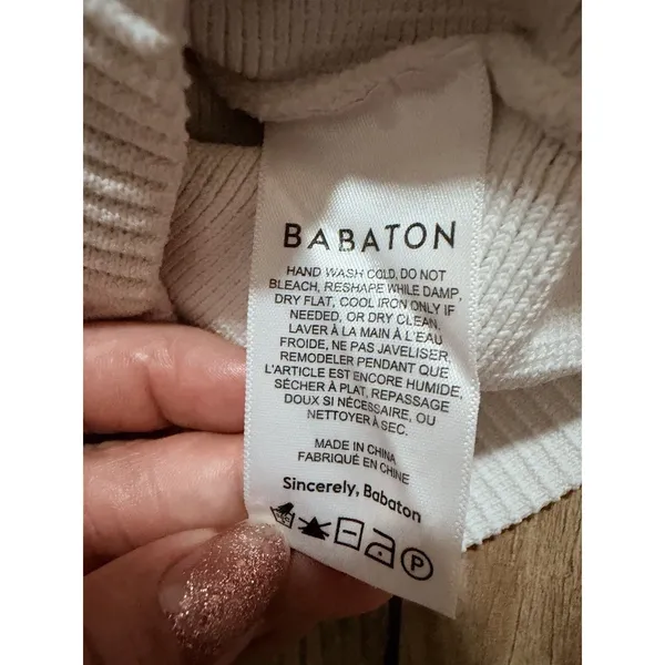 Babaton Aritzia Sculpt Knit Square Neck Ribbed Crop Top White 2XS XXS - Image 4