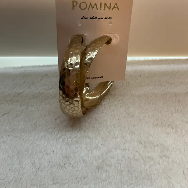 Large Boutique Hoop Earrings Gold - Image 2