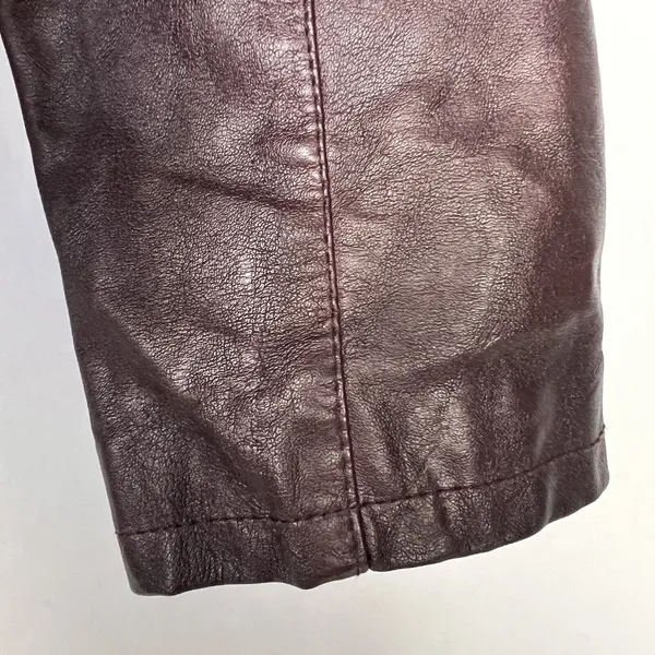 Bagatelle Jacket Womens Small Burgundy Garment Dyed Faux Leather Notch Collar - Image 6