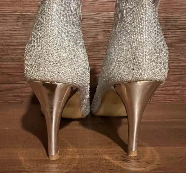 Rhinestone silver star ankle boots size 38 - Image 6