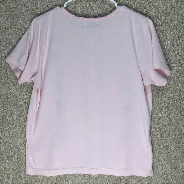 Imperfect vintage embroidered pink floral top feminine granny cottagecore spring - Image 4