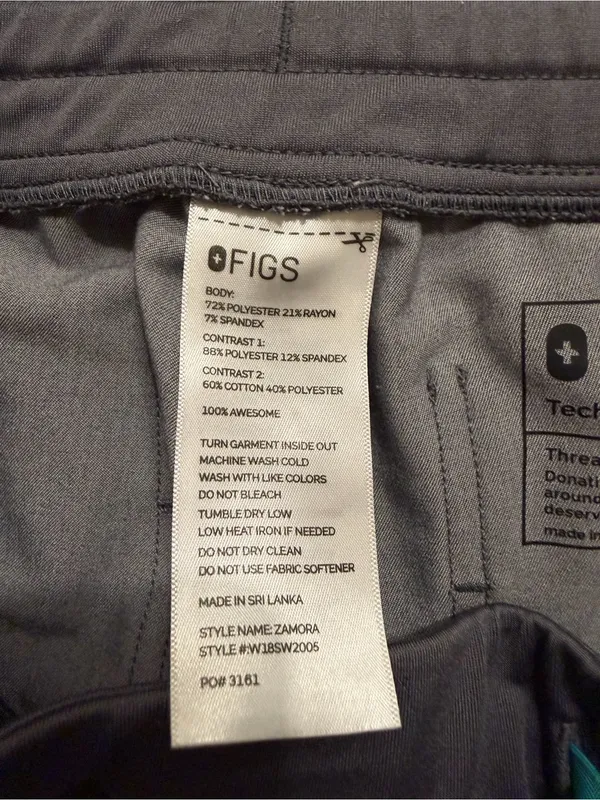 FIGS Zamora Jogger Scrub Pants Gray High Waisted Drawstring Medical Small - Image 6