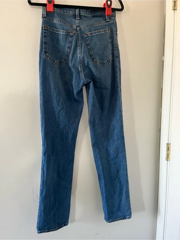 Abercrombie The 90s Straight Ultra High Rise Jeans 26 2 Medium Wash Distressed - Image 5