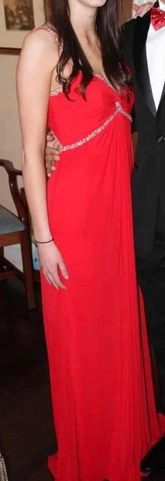 Abbi Vonn Red Embellished Prom Dress - Image 2