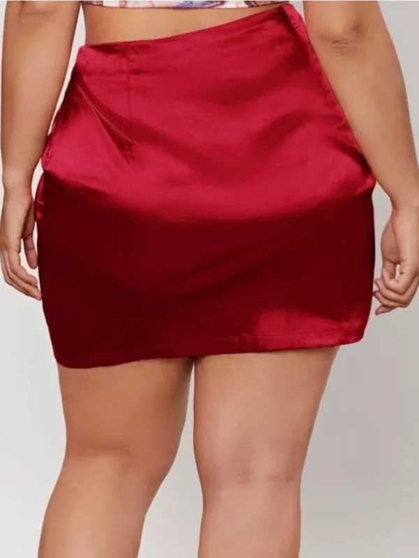 Plus size red stain skirt from Shein - Image 3