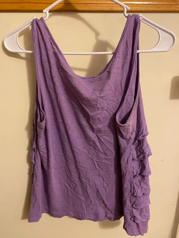 Loft Purple Ruffle Tank Top - Image 2