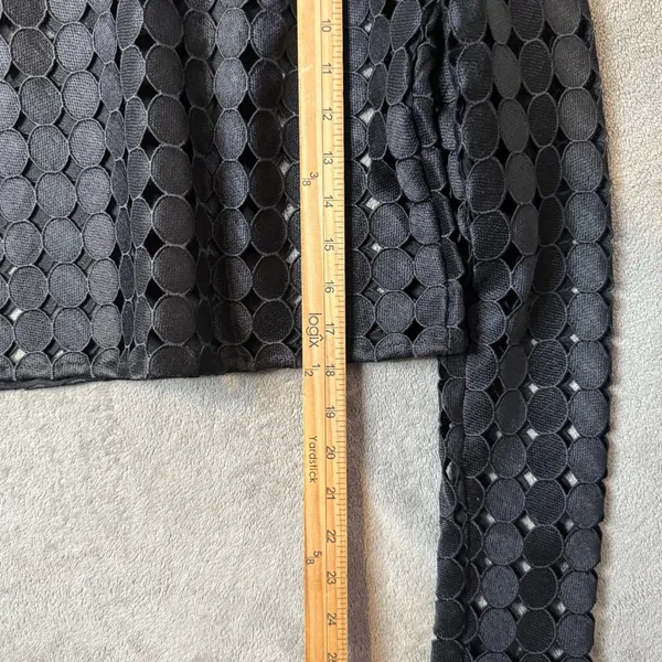 ALEXIS Black Geometric Circle Cut Out Crop Top Size L Avant Garde See Through - Image 13