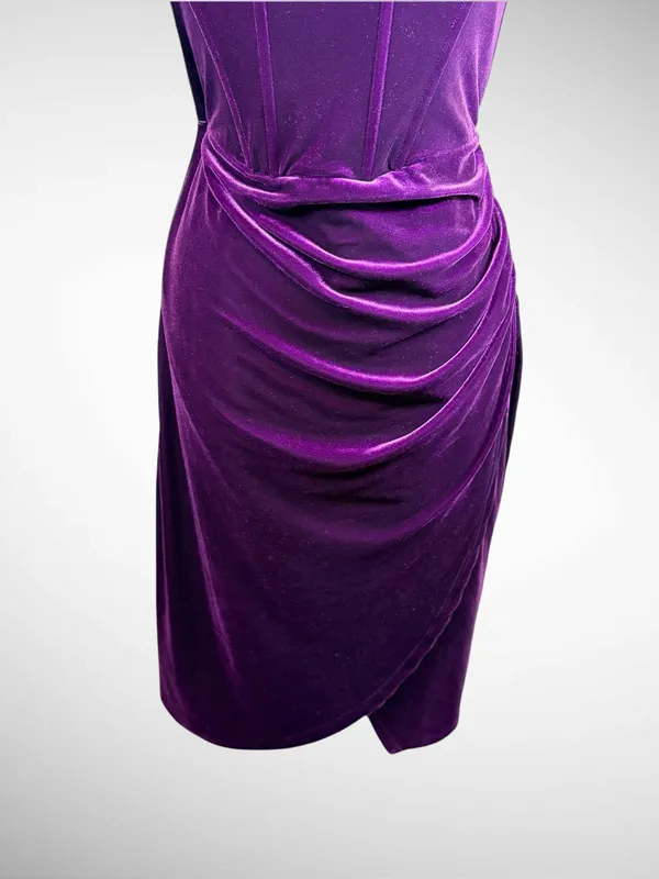 LULUS Glamorous Celebrations Dark Purple Velvet Strapless Tulip Dress, XL - Image 7