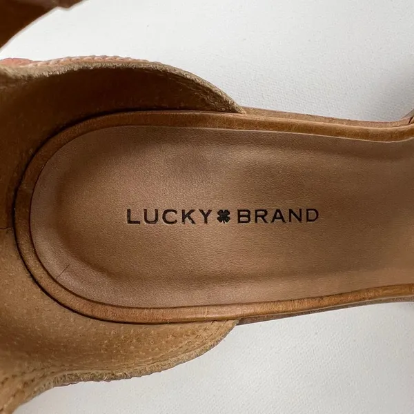 Lucky Brand Sabeni T-Strap Block-Heel City Sandals Tan Size 9.5 Runs Large (10) - Image 11