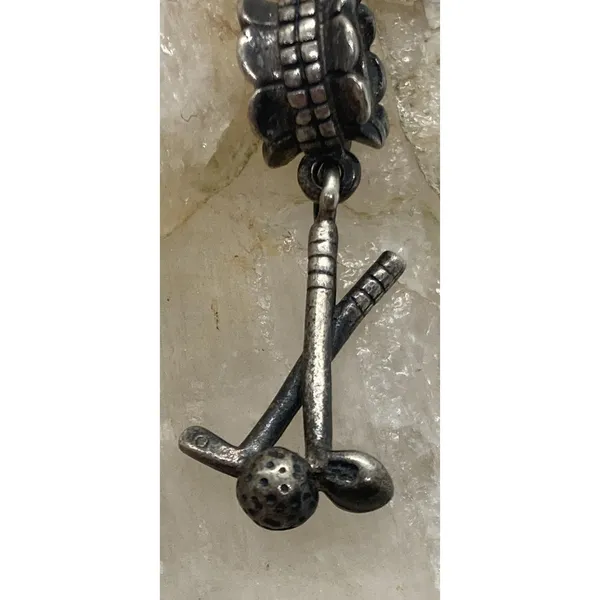 Vintage Golf Clubs and‎ Ball Charm Style Sterling 925 Silver 1.9g Sports Golfing - Image 4