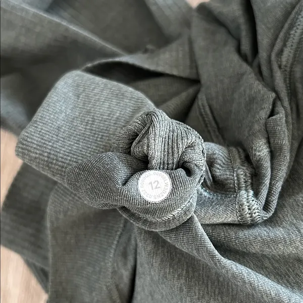 Lululemon Ebb to Street Green Ribbed Crop Top with Black Leggings bundle - Image 3