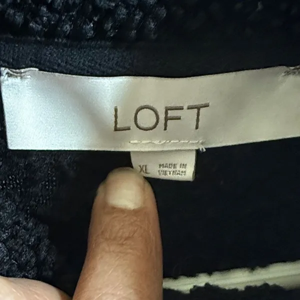 LOFT Black and White Patterned Sherpa - Image 2