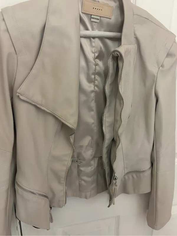 Blank NYC Faux Leather Moto Jacket in Vanilla Latte - Image 7