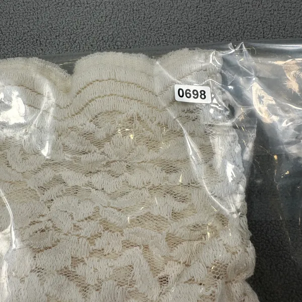 NWOT Zara Lace Crop Top M Off Shoulder Long Sleeve Ivory Sweetheart Blouse - Image 9