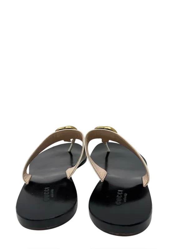 Gucci Marmont GG Thong Sandals Mystic White Flat Slide Flip Flops EU Size 39.5 - Image 4