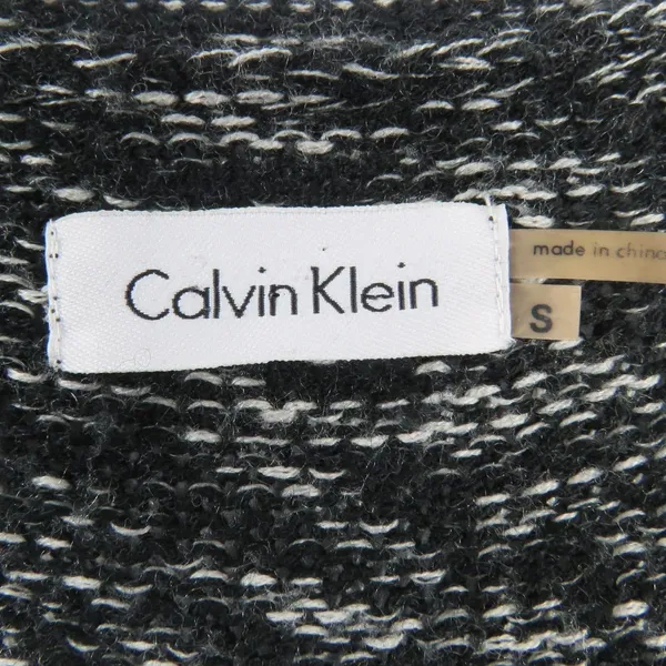 Calvin Klein Black & White Marled Knit Sweater Dress Small Preppy Cozycore - Image 4