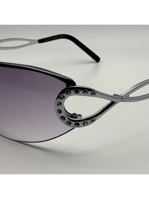 Rocawear Women's Rimless Sunglasses with Rhinestone Detail - Image 4