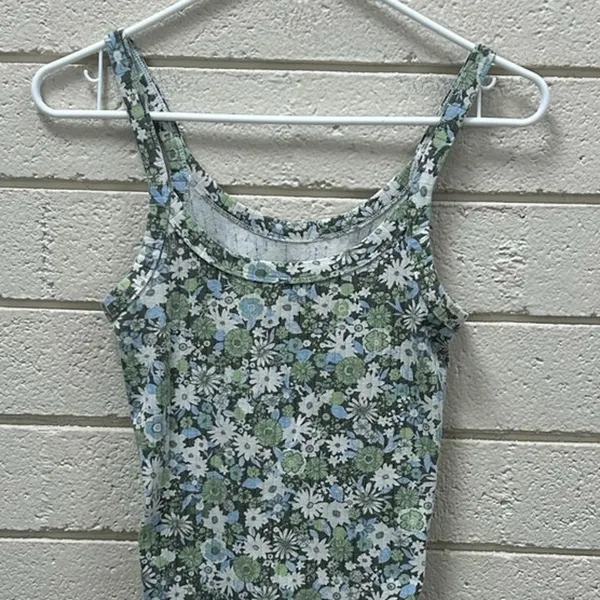 Aerie Green Floral Tank size S - Image 6