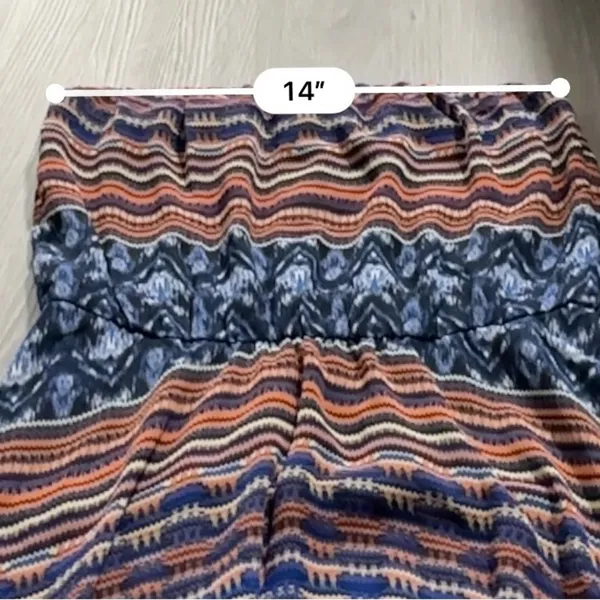 Anthropologie Maeve Urcos Handkerchief Geometric Print Strapless Dress Size‎ S - Image 9