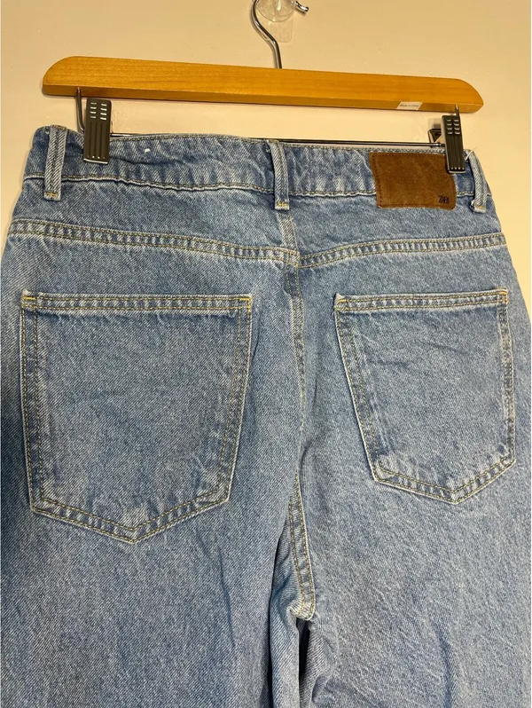 Zara Z1975 High-Waisted Front Seam Wide-Leg Jeans Minimalism - Image 2