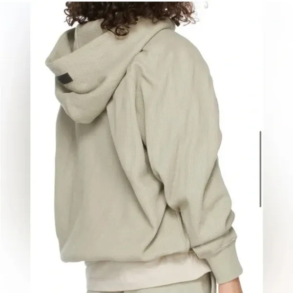 Essentials Fear of God Waffle Knit Henley Pocket Hoodie Sz 10 Unisex - Image 2