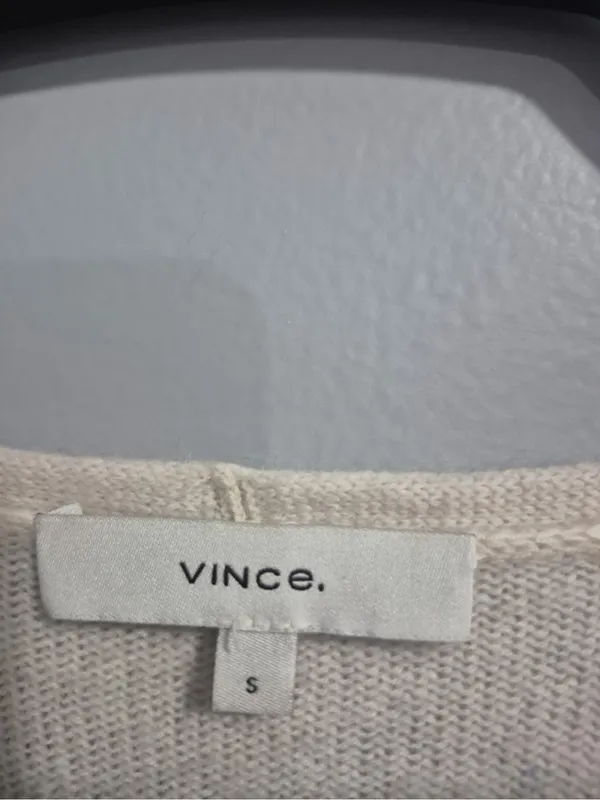 Vince sweater button up cardigan wool off white cashmere blend size small - Image 2