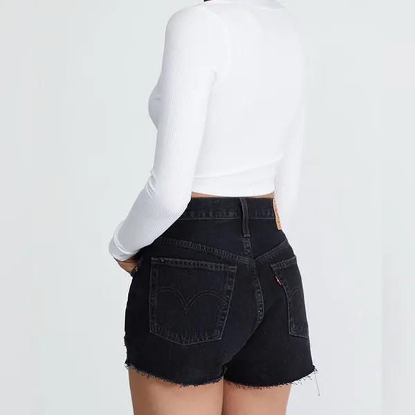 NEW Levi's 501 Black Ripped Denim Shorts 29 - Image 5