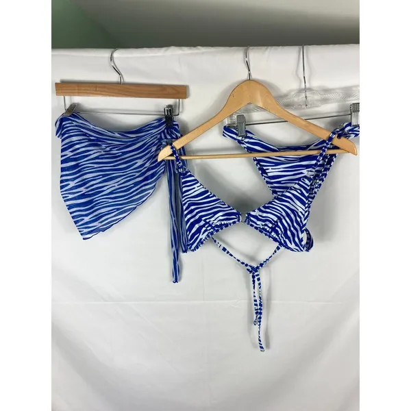 Shein Zebra Print 3 Piece Swimsuit Size Small - Image 2