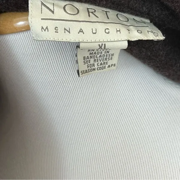 Norton McNaughton Vintage Brown Plaid Shacket Wool Blend XL - Image 4