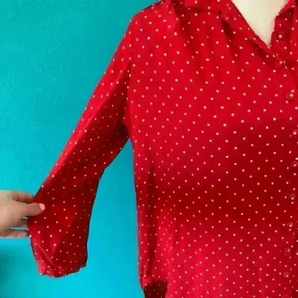 New with tags Saint Helena red polka dot blouse in size small - Image 2