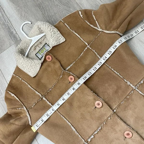 Penny Lane Jacket l.e.i. faux suede shearling womens Brown (small) vintage y2k - Image 6