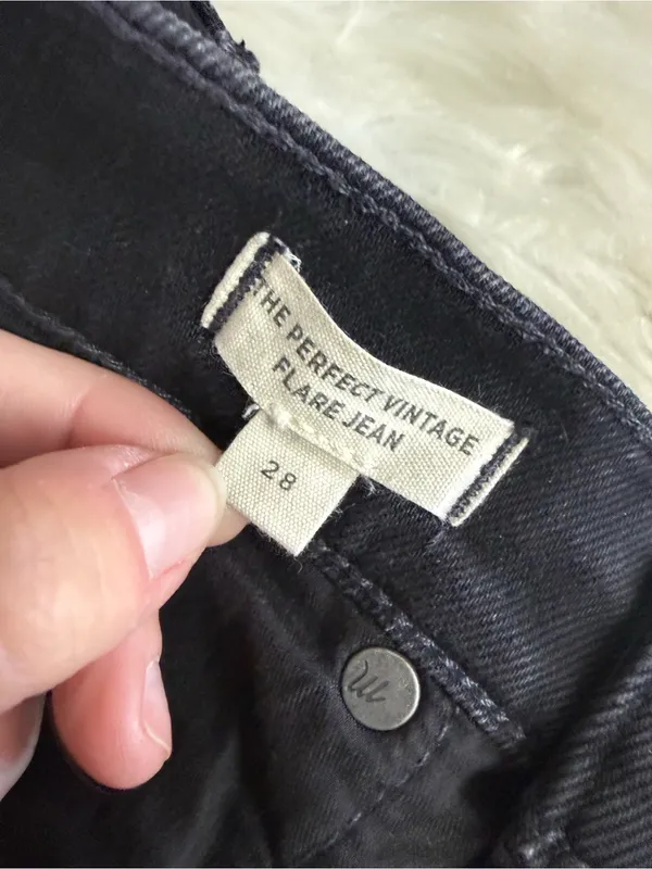 Madewell The Perfect Vintage Flare Jeans Size 28 Black Denim NF379 - Image 6