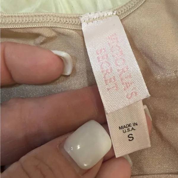 Victoria's Secret Y2K 2001 Cream Satin Mesh Semi Sheer Top Size S USA MADE - Image 3