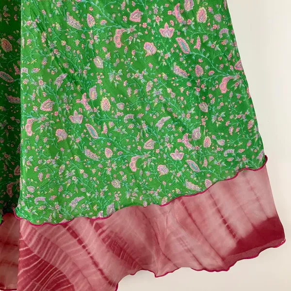Reversible Maxi Wrap Skirt BINS610 Green - Image 3
