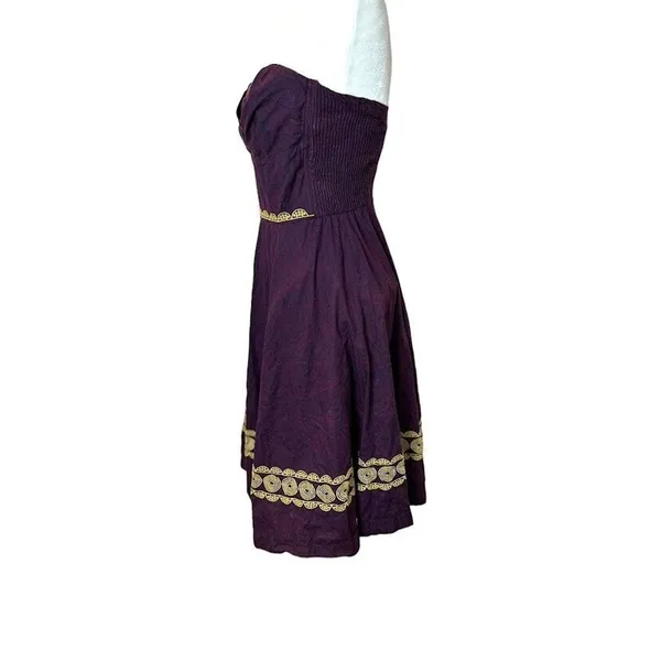 Anthropologie Girls from Savoy Strapless Dress Elegant‎ Retro Victorian Size 2 - Image 5